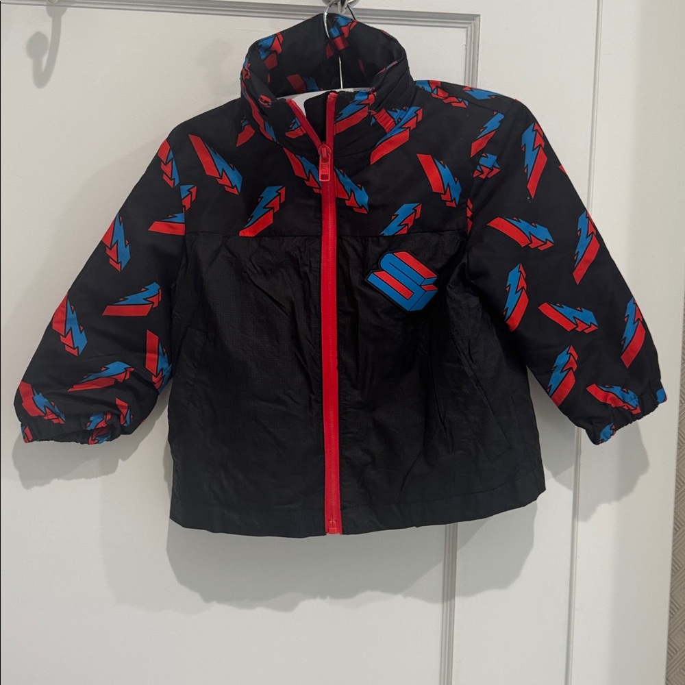 Stella McCartney Kids Jacket - Lightening Bolts Black with Red and Blue size 2